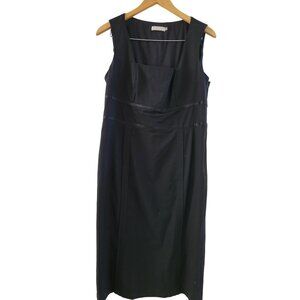 Badgley Mischka Black wool blend dress size 12 guest Party Cocktail